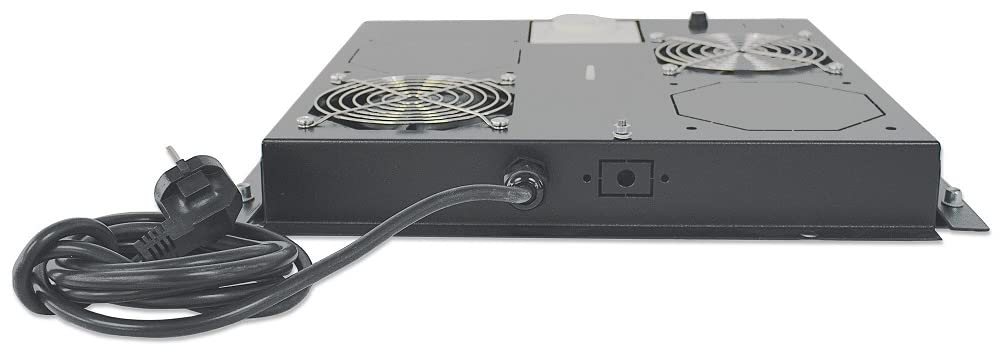 Intellinet Kühleinheit mit 2 Lüftern für 19" Schränke zur Deckenmontage mit Thermostat schwarz 71285