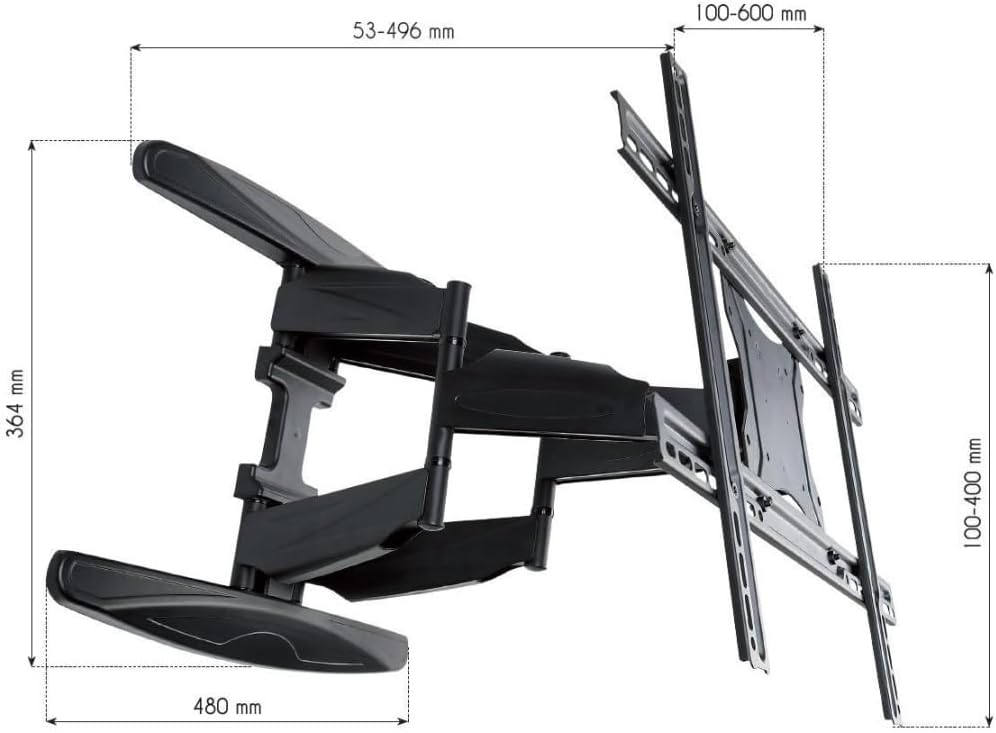 Slim Support Lcd/Led 40-80" Black 40"-80" fino a 496 mm Schwarz, 40"-80" fino a 496 mm Schwarz