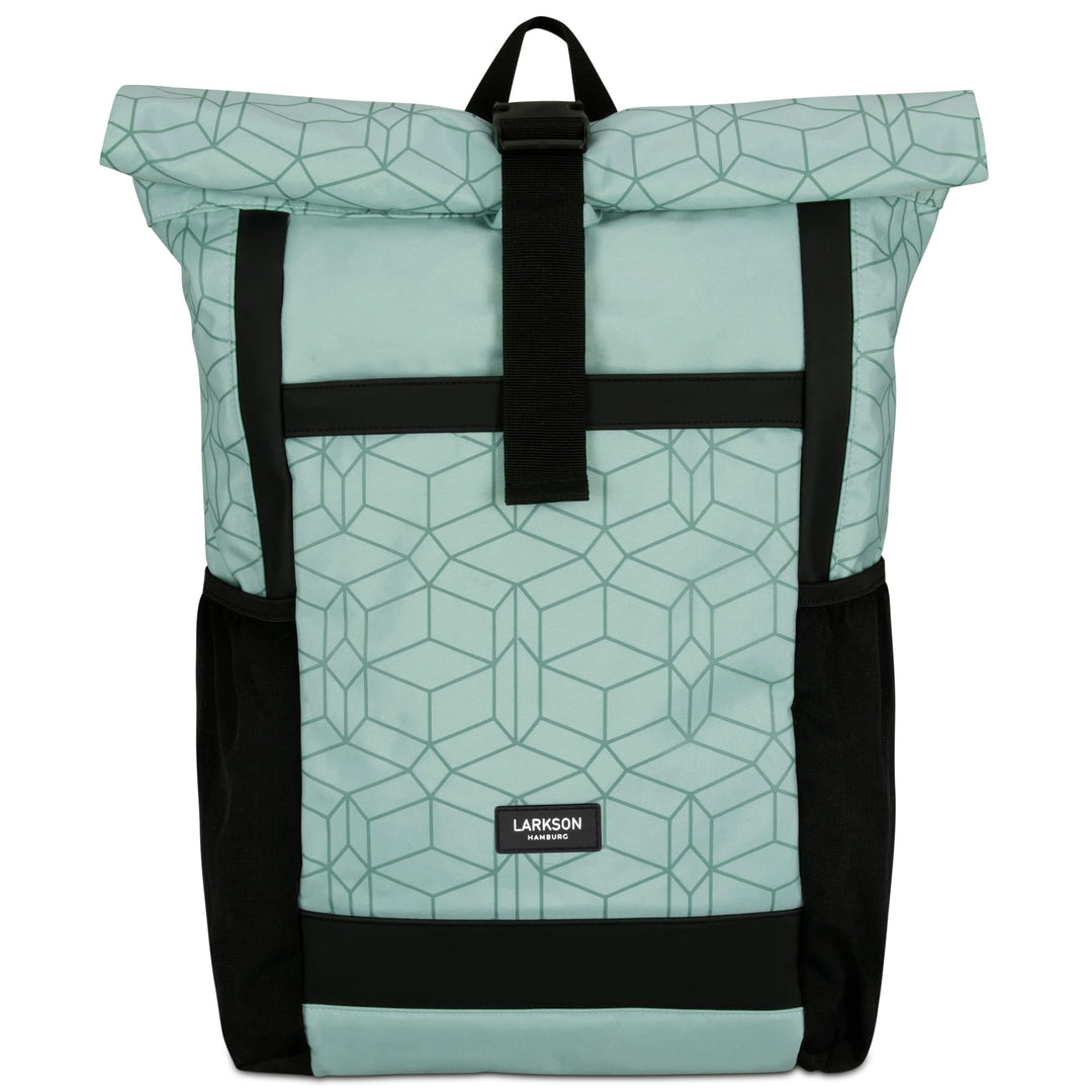 LARK STREET Rolltop Rucksack Damen Gross Mint - No 2 - Daypack für Schule, Uni, Fahrrad - 15,6 Lapto