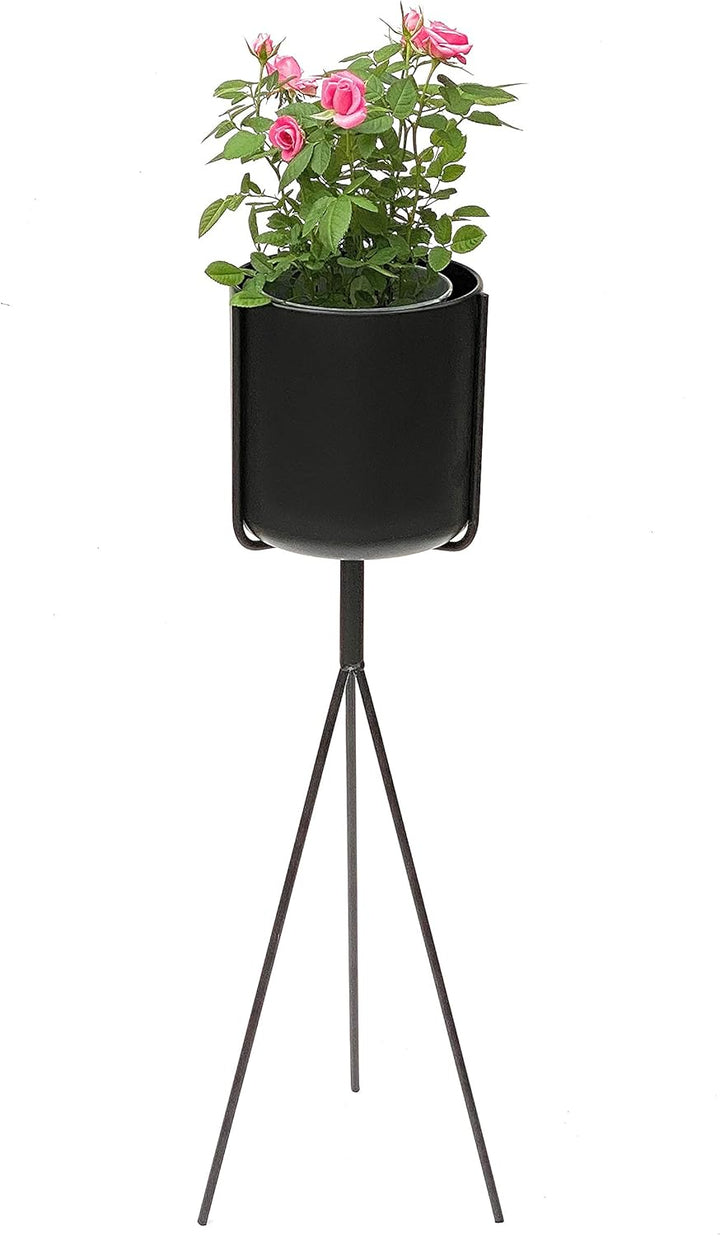 DanDiBo Blumenständer mit Topf Metall Schwarz 80 cm Blumenhocker 96022 Blumensäule Modern Pflanzenst
