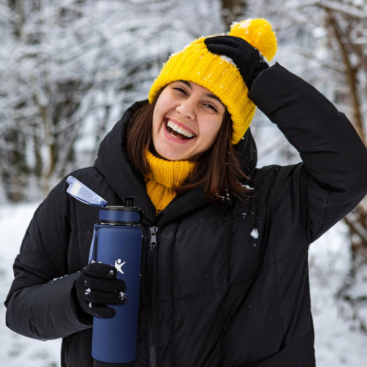 Thermosflasche 1L, Auslaufsicher Thermoskanne, BPA-Frei Isolierflasche, Trinkflasche Edelstahl für S