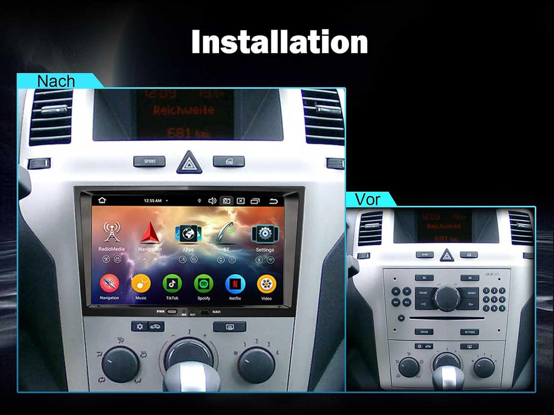 Erisin 8 Zoll Acht-Kern Android 14 DAB+ Autoradio 4GB+64GB Für OPEL Astra H Corsa D Zafira Meriva Si