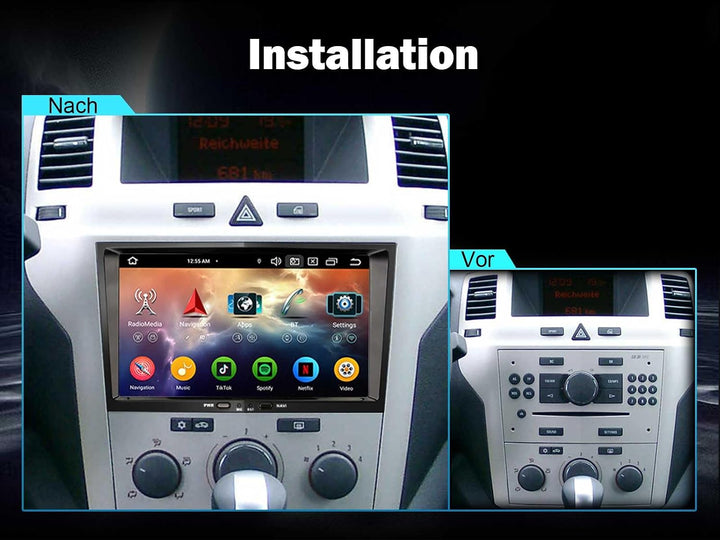 Erisin 8 Zoll Acht-Kern Android 14 DAB+ Autoradio 4GB+64GB Für OPEL Astra H Corsa D Zafira Meriva Si