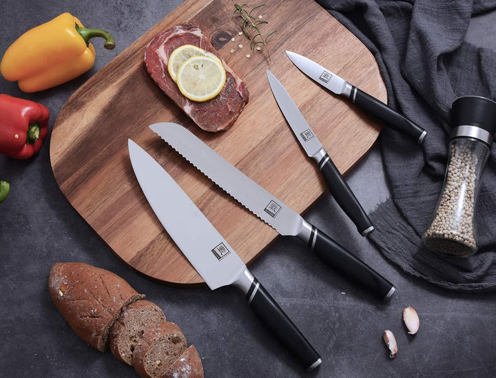 zayiko NAMI Messerset, 4-teilig, Chef- &amp; Brotmesser aus deutschem Edelstahl 4er Set, 4er Set
