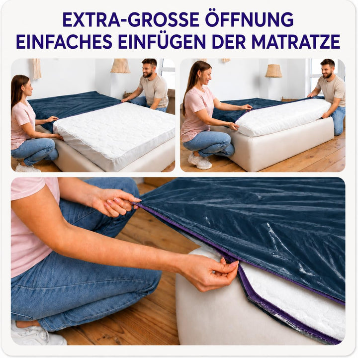 Dreamzie Matratzenhülle 70x140 cm 2er Set (Dicke 20cm) Blickdicht aus Kunststoff, reissfestes Materi