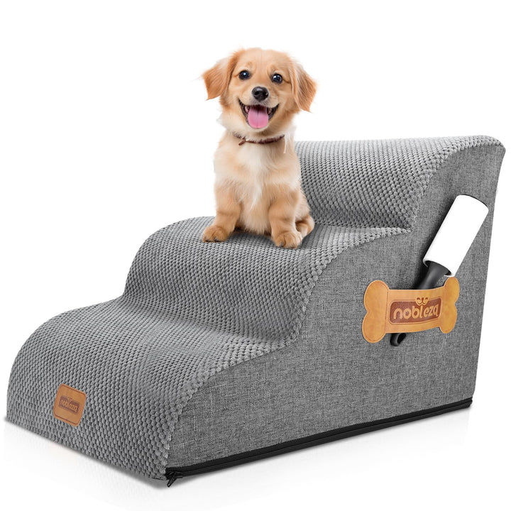 Nobleza Hundetreppe für Kleine Hunde, 3 Stufen Hundetreppe Schwamm Hunderampe Haustiertreppe für Hun