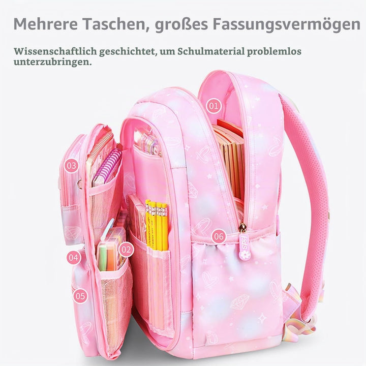 Schulrucksack für Mädchen, Kinder Grundschultaschen Leichte Rucksäcke Kinder Schulranzen Büchertasch