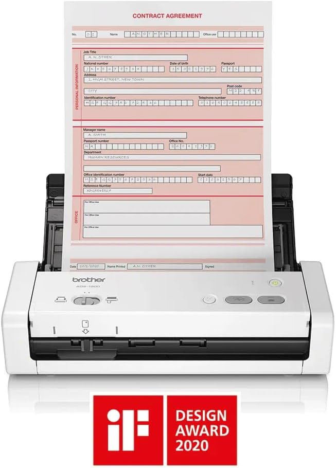 BROTHER ADS1200UN1 Doppelseitiger Scanner USB 2.0/3.0 1200 DPI 25 ppm