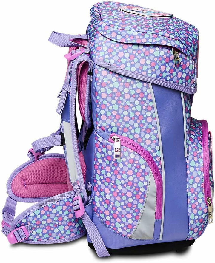 SJ Schulranzen Set 4-teilig Ergonomischer Schulrucksack, Ultraleichte Schultasche, 22 LT, ab 1. Klas