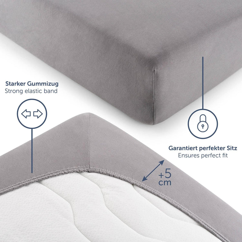 Blumtal® Premium Spannbettlaken 100x200cm Jersey Boxspringbetten im 2er Set - OEKO-TEX zertifizierte