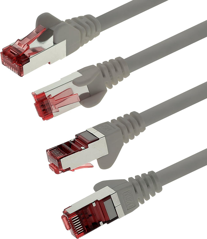 1aTTack.de 5x 7,5m - Cat 6 Netzwerk-Kabel Patch-Kabel Cat6 RJ45 SFTP - grau 7,5m grau - 5 Stück, 7,5