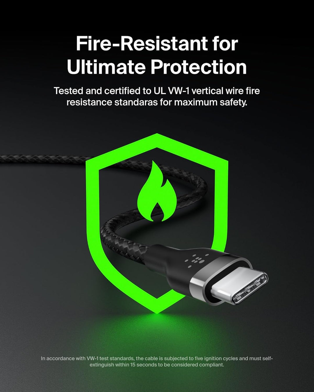 Belkin BoostCharge Pro Flex geflochtenes USB-C/USB-C-Ladekabel, USB-IF-zertifiziert zum Schnellladen