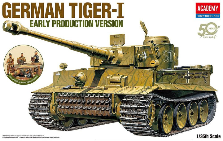 ACADEMY AC13264-1/35 Tiger-I mit 4 Figuren, Panzer