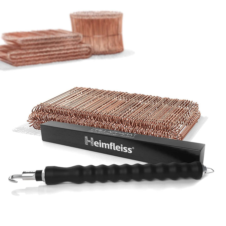 Heimfleiss® Drillapparat Driller + verkupfertem Rödeldraht 1,0 x 100-160 mm (250 Stk.) - hochwertige