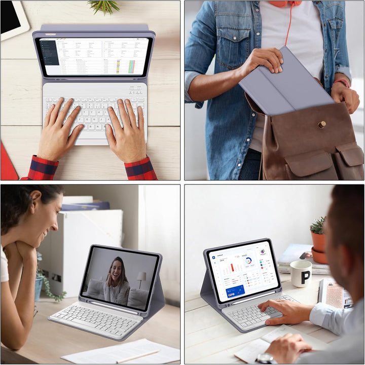 Hülle Tastatur für iPad A16 11/10 Generation (2025/2022) 11/10.9 Zoll mit QWERTZ Deutsche Bluetooth