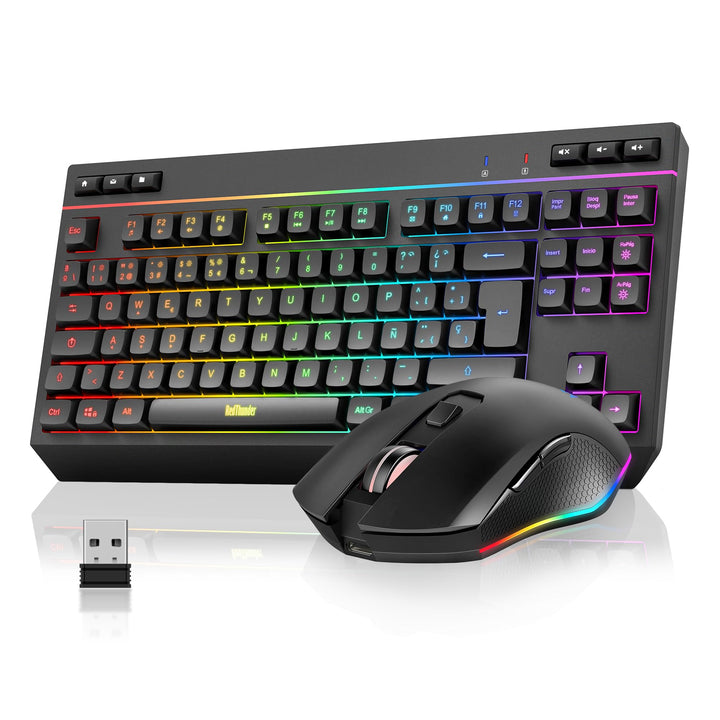 RedThunder K20 TKL Kabellose Gaming-Tastatur, einstellbare RGB-Hintergrundbeleuchtung und wiederaufl