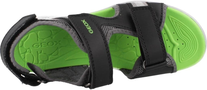 Geox Jungen J Vaniett Boy B Sandalen, Black Green