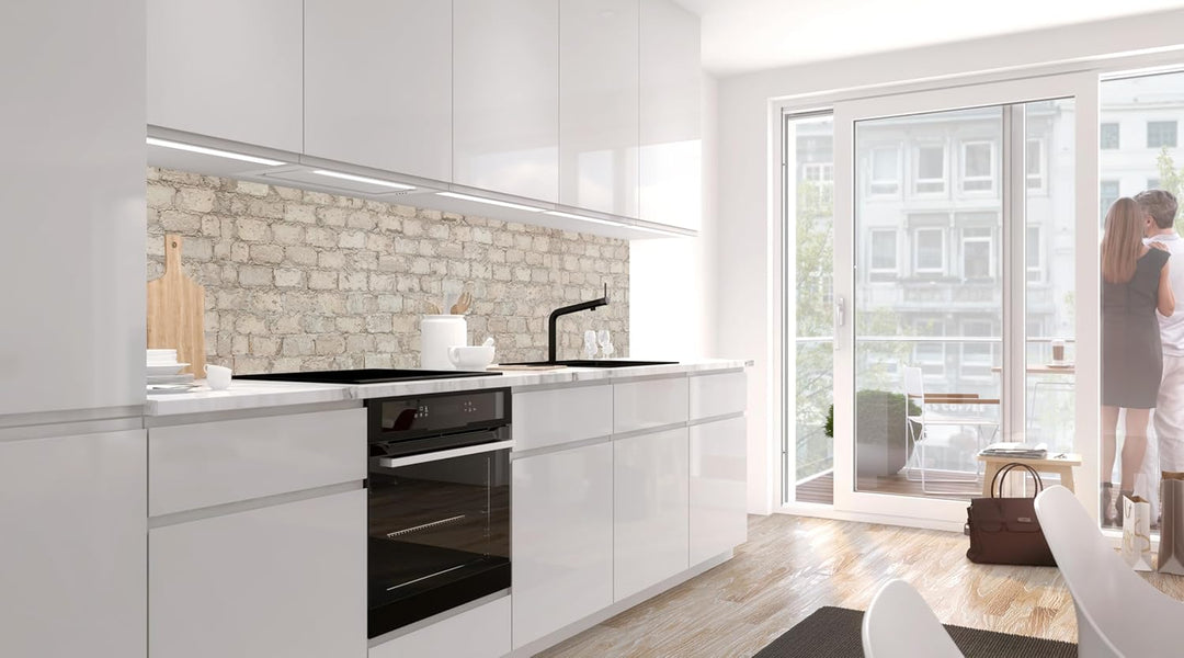 StickerProfis Küchenrückwand selbstklebend Glasoptik - ALTE Mauer - 1.8mm, Versteift, alle Untergrün