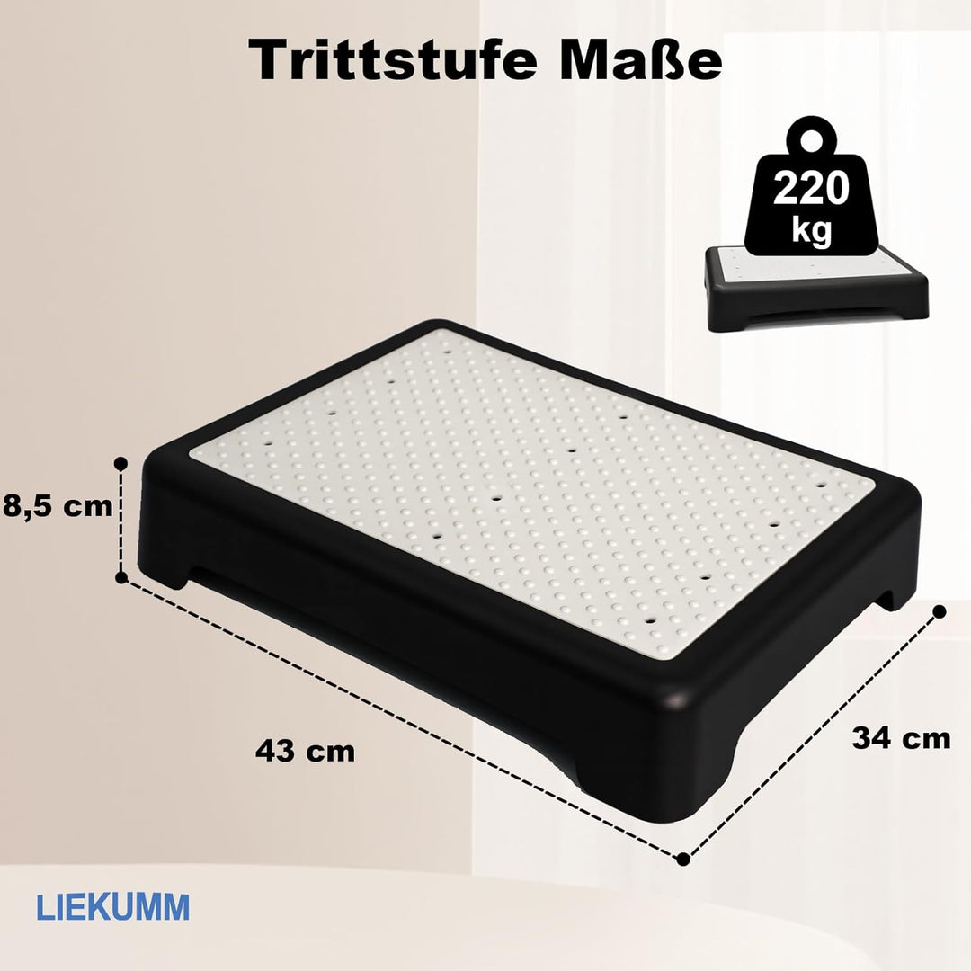 LIEKUMM Trittstufe Indoor & Outdoor, 220 kg Tragkraft Leichte Tritthocker, 8,5 cm Hoch, Kunststoff T