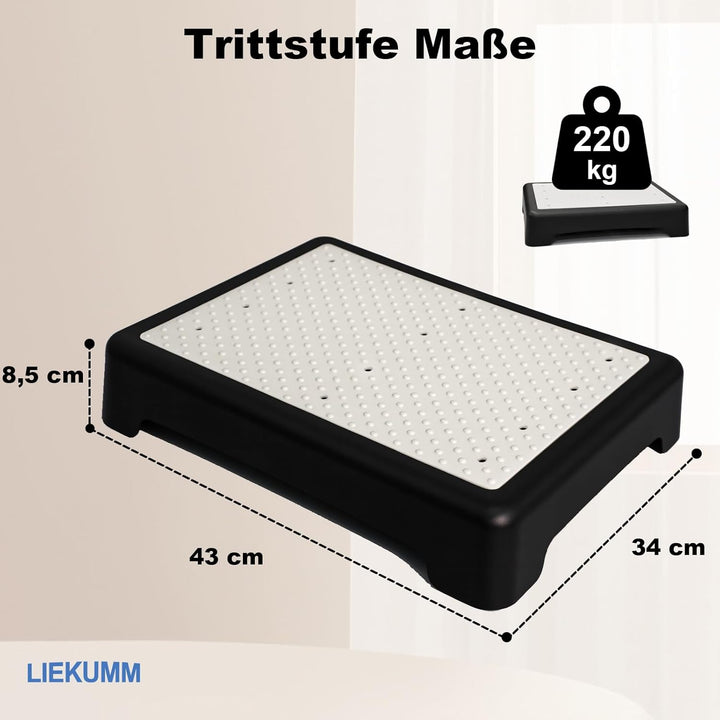 LIEKUMM Trittstufe Indoor & Outdoor, 220 kg Tragkraft Leichte Tritthocker, 8,5 cm Hoch, Kunststoff T