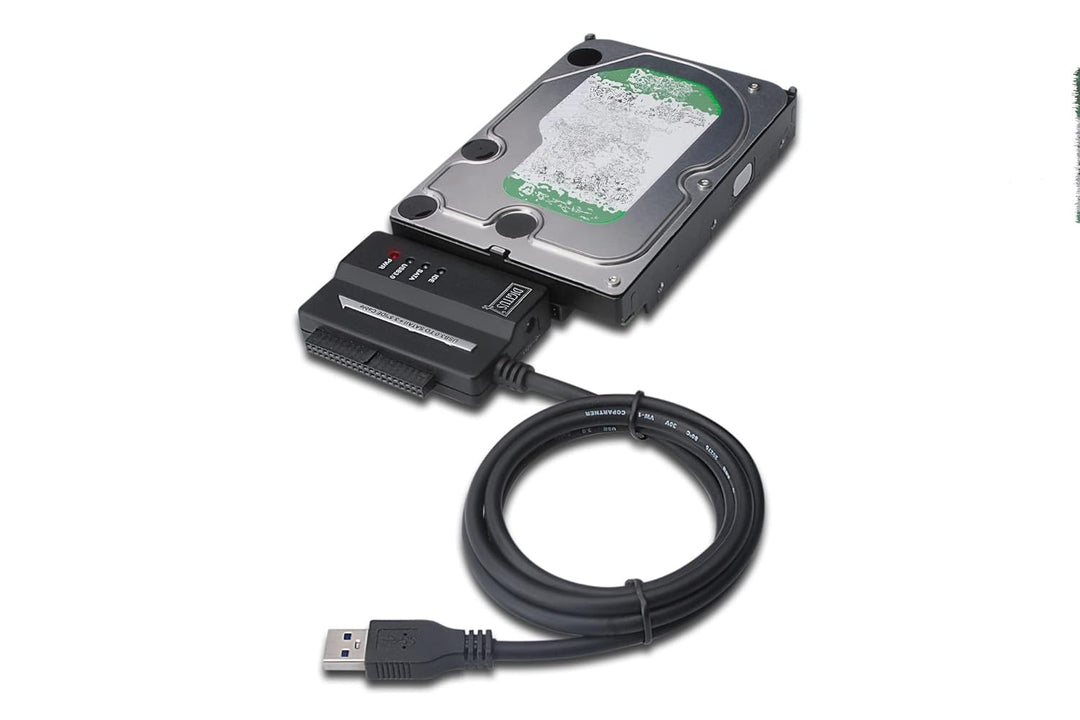 DIGITUS Festplatten-Adapterkabel - USB 3.0 zu SATA2/IDE Konverter - für 2,5/3,5" SSDs/HDDs - 5 Gbit/
