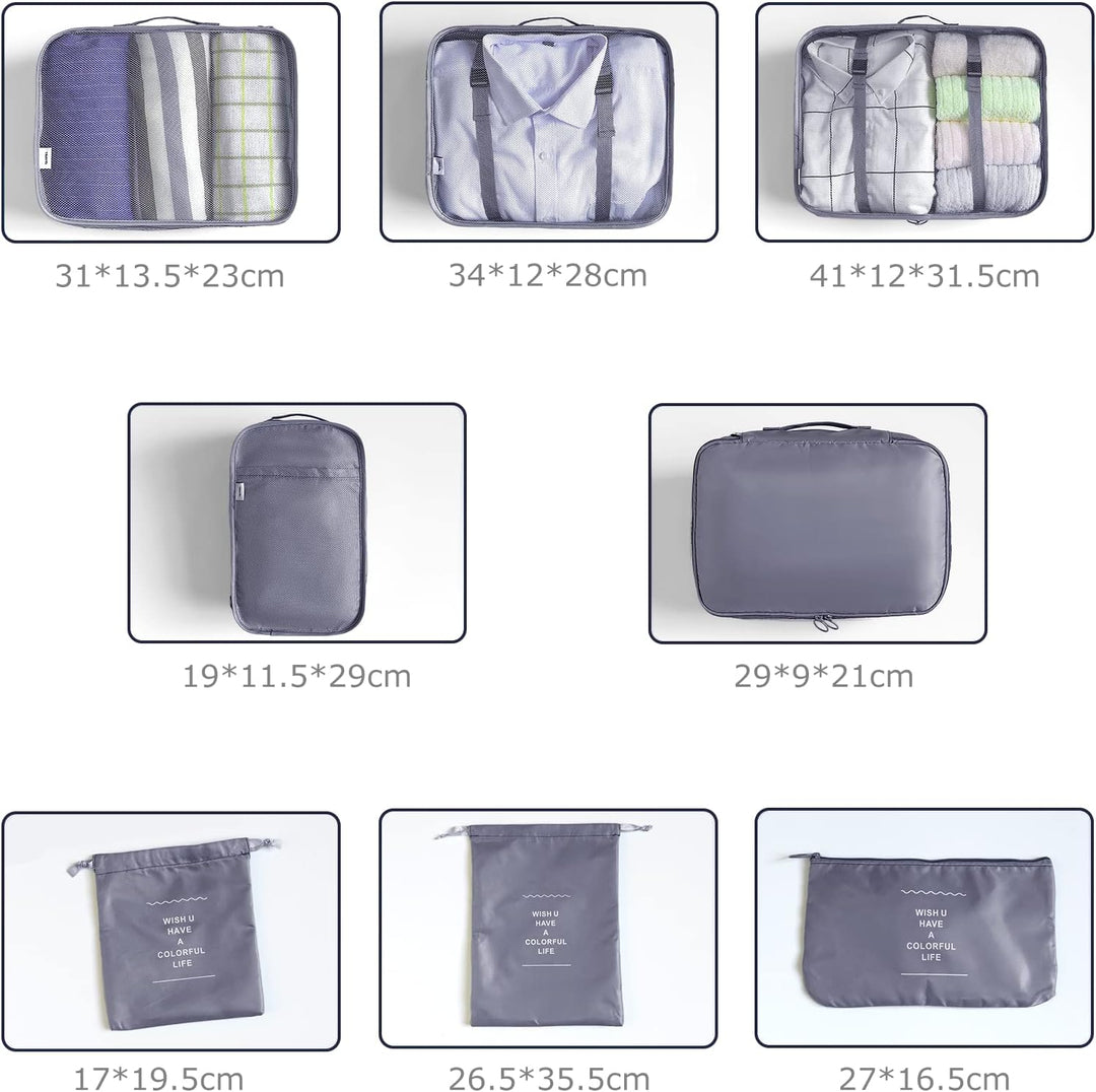 BillyBath Koffer Organizer set, Packing Cubes Kleidertaschen Schuhbeutel Reiseorganizer Packwürfel K