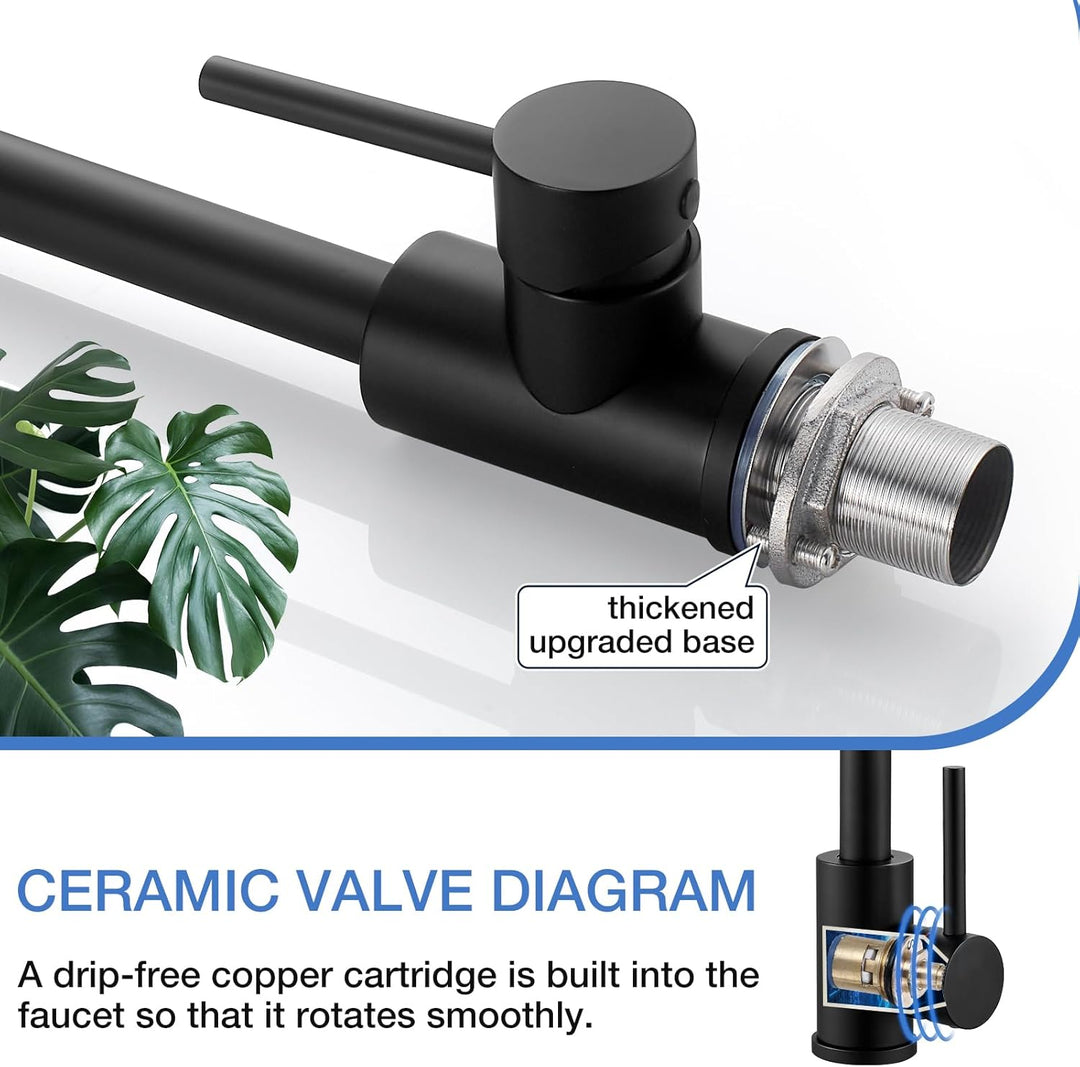 Wasserhahn Küche Schwarz Küchenarmatur, 360° drehbar Küchenarmatur Mischbatterie Küche mit Hohem Aus