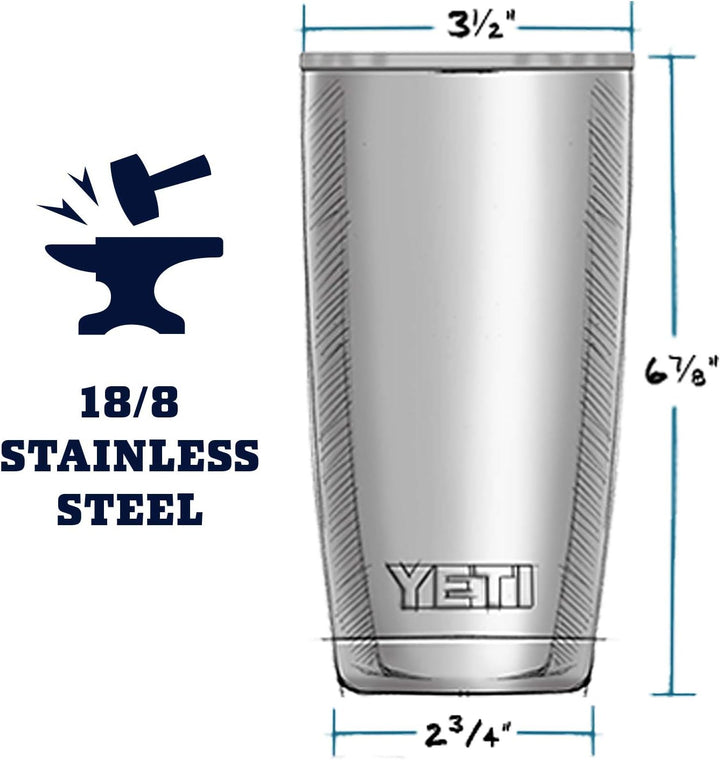 Yeti Rambler, Vakuum-Isolierbecher aus Edelstahl, ca. 600 ml, mit praktischem Magnet-Schiebedeckel 2
