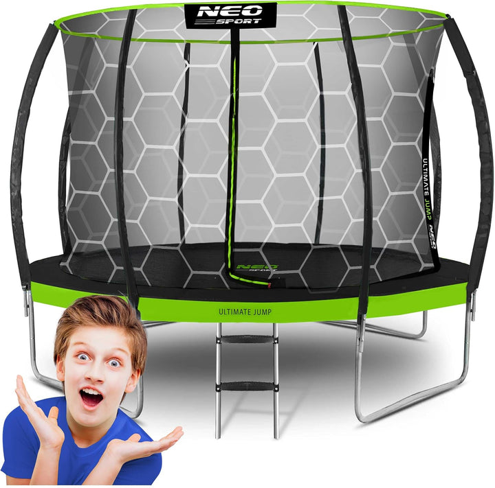 Neo-Sport Trampolin Outdoor Kinder Gartentrampolin Sicherheitsnetz Innen Leiter Gepolsterte Stangen