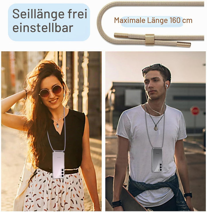 Handykette für Samsung Galaxy A55 5G / A35 5G Hülle mit Band - Necklace Handyhülle - Transparente Ca