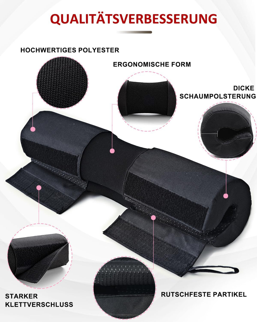 Langhantel Polster Nylon Padding AntiSlip- Hip Thrust Pad Polster für Langhantelstange - Hantel Nack