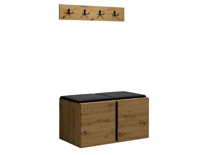 Mirjan24 Garderoben-Set Monati VI, Schuhschrank + Kleiderhakenbrett und Gepolstertes Paneel/Wandpane