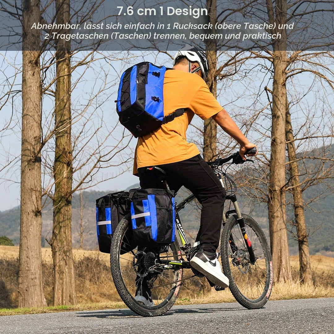 PELLOR Fahrrad Gepäcktaschen, 3 in 1 Multifunction 70L Gepäckträger Tasche Reissfest Gross Fahrradta