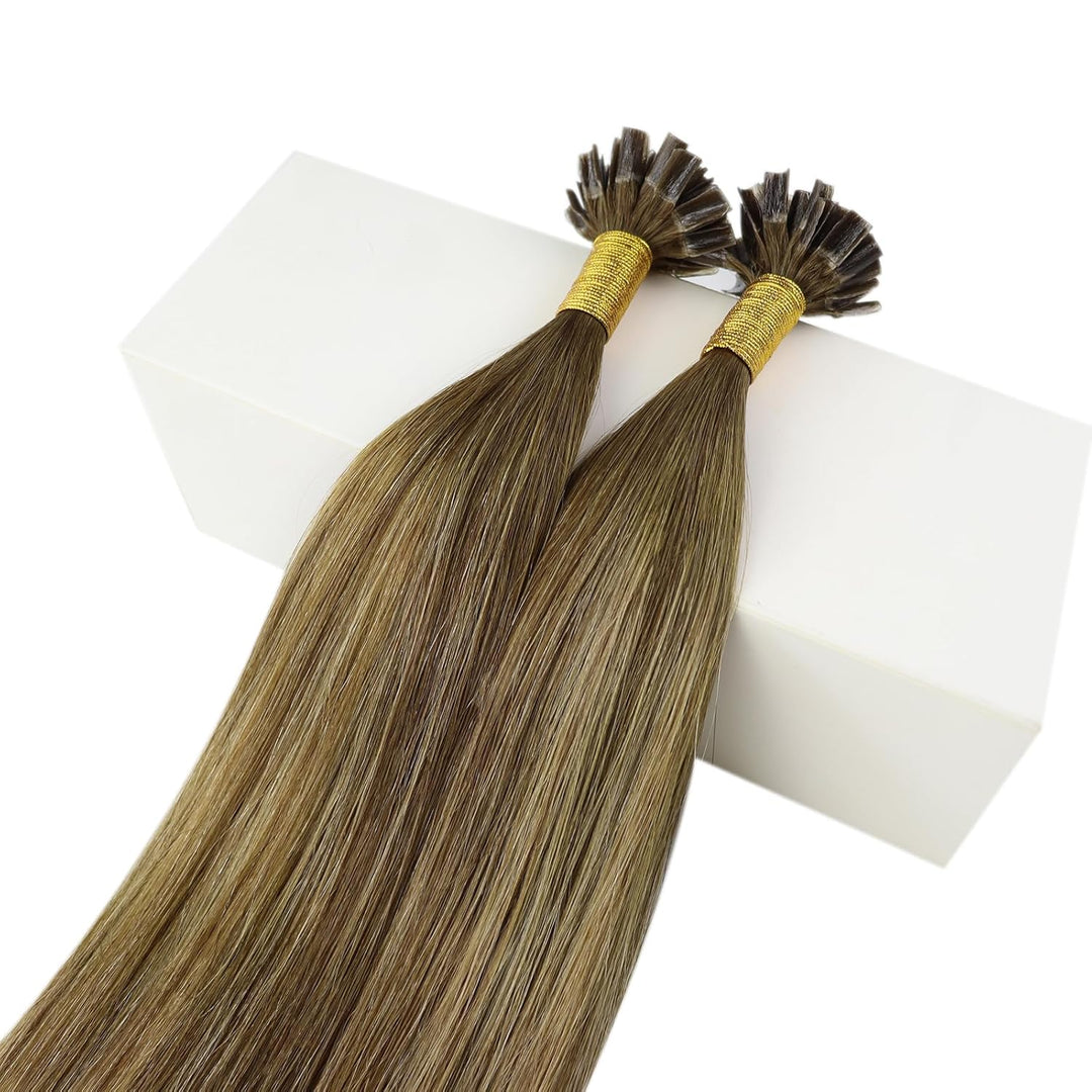 Fshine U Tip Keratin Remy Echthaar Extensions Bondings Remi Haar Faber Schokoladenbraun Gemischt Kar