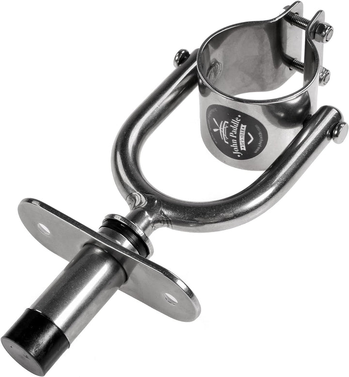 John Paddle Exklusiv Clamp Kugelbuchse Ruderdollen aus Edelstahl mit gerader Buchse (Komplett - 2 Pa