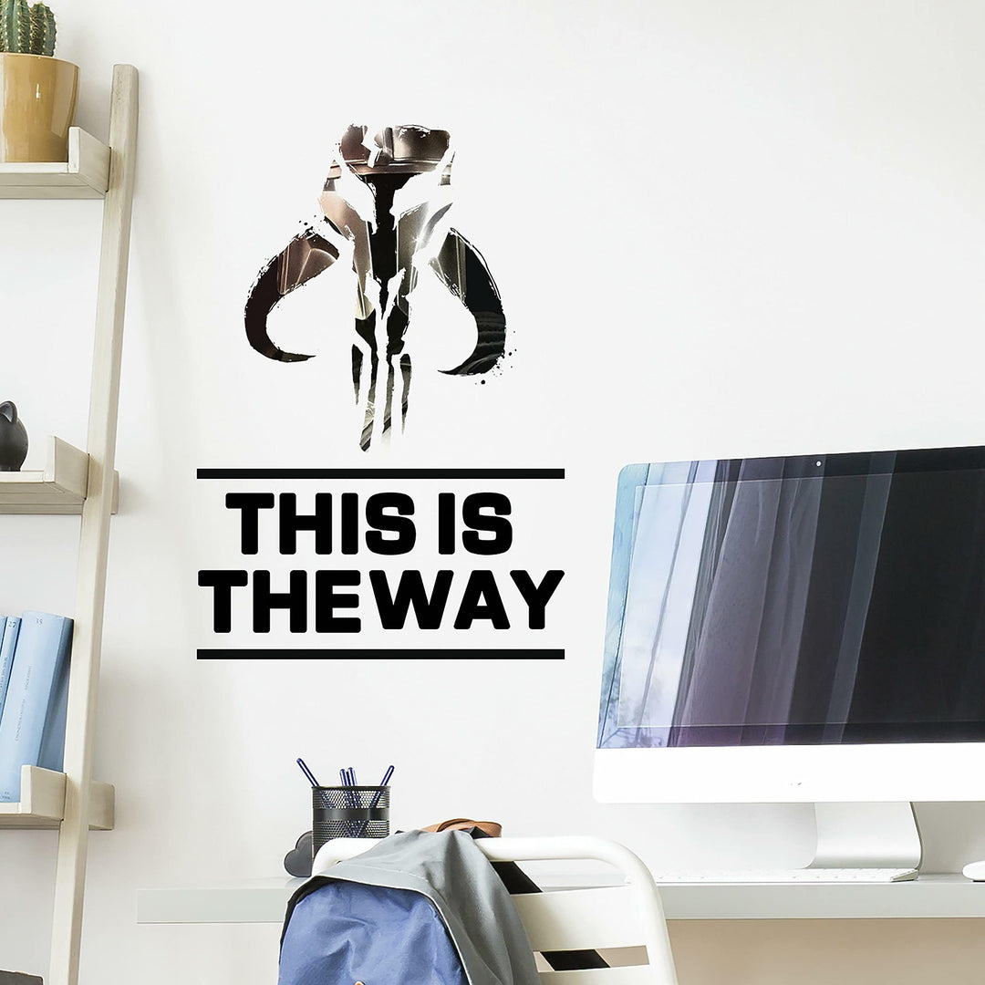Sticker Mural Star Wars : The Mandalorian, logo -This is the way-