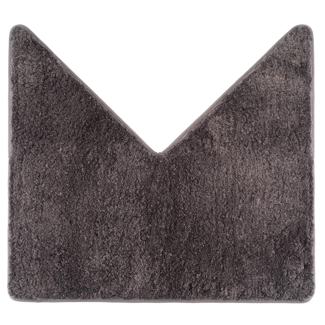 FLUFFY® Badteppich für Eckduschen, Hochflor aus Mikrofaser, rutschfeste Unterseite (V-Form | Innenma
