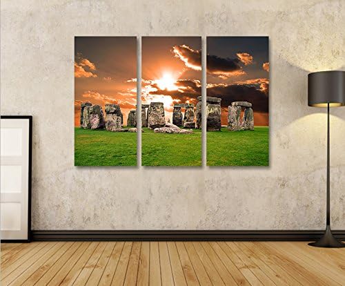 islandburner Bild Bilder auf Leinwand Stonehenge V4 3p XXL Poster Leinwandbild Wandbild Dekoartikel