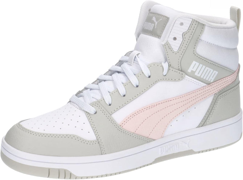 PUMA Unisex Rebound V6 Sneaker 39 EU Puma White Frosty Pink Sedate Gray, 39 EU Puma White Frosty Pin