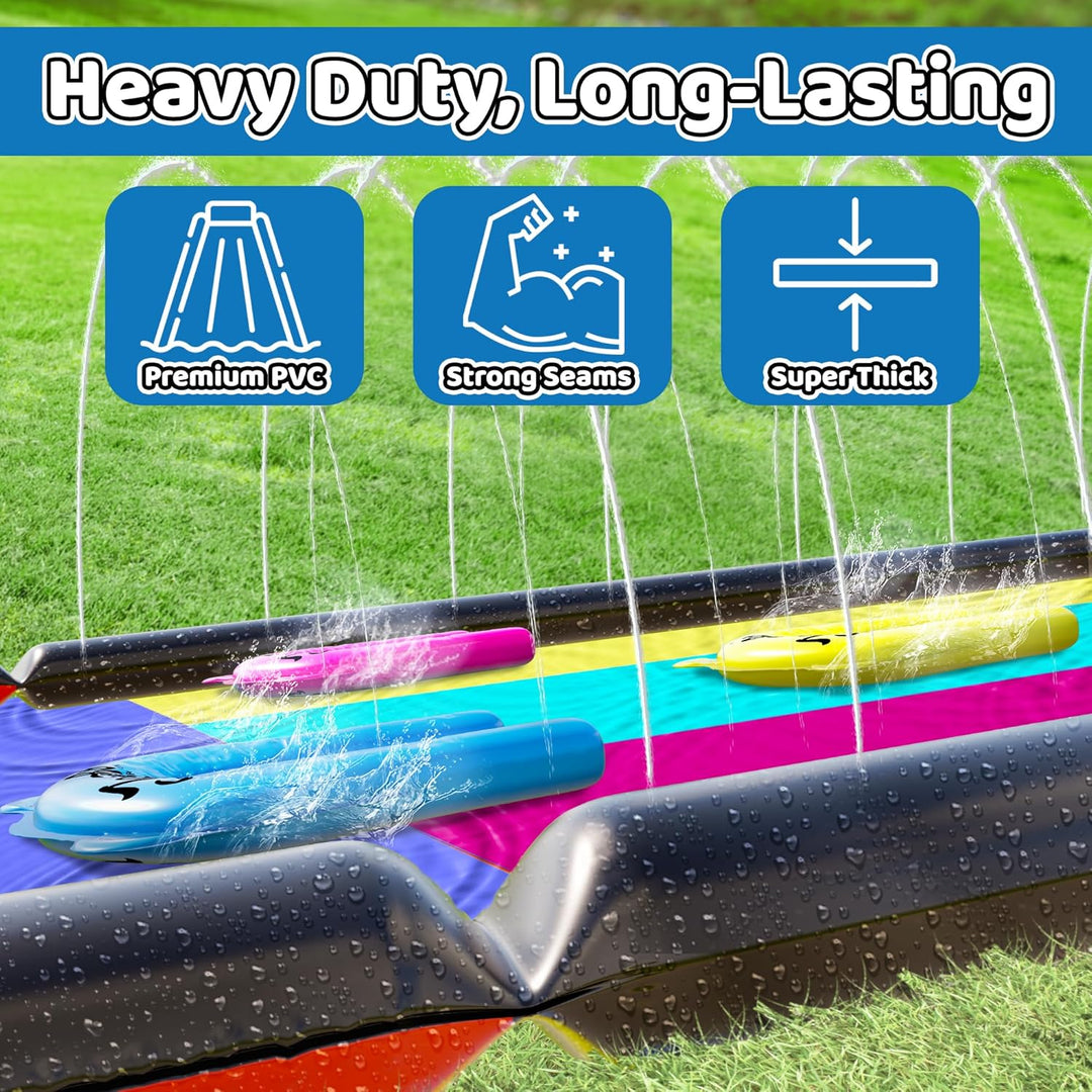 Jambo Premium XL 610cm Wasserrutsche mit 3 Bodyboards, robuste Wasserrutsche mit fortschrittlichem 3