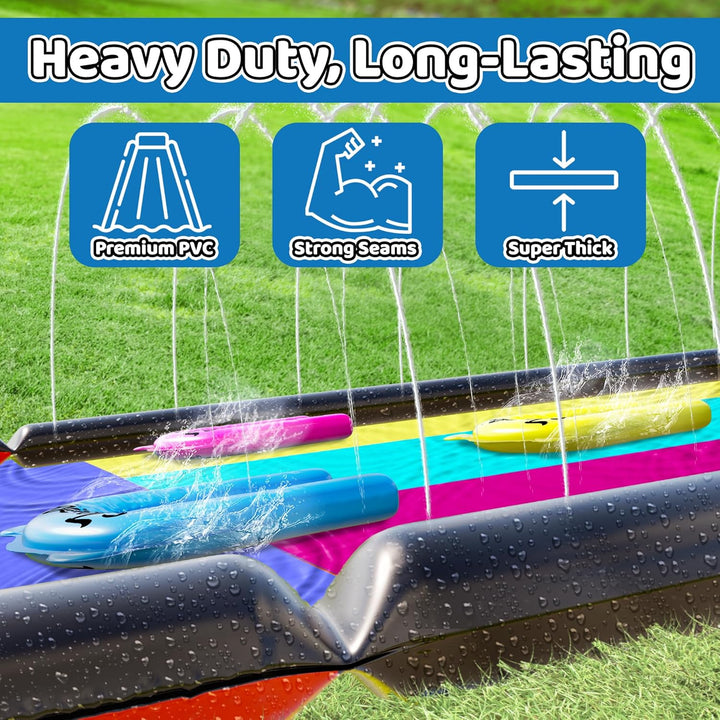 Jambo Premium XL 610cm Wasserrutsche mit 3 Bodyboards, robuste Wasserrutsche mit fortschrittlichem 3