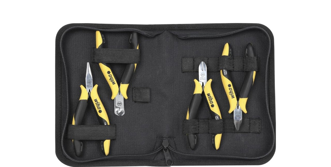 Wiha Zangen Set Elektro Professional ESD (33507), 2xSeitenschneider, Schrägvornschneider, Flachrundz