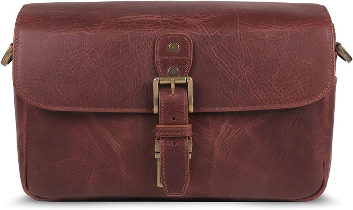 MegaGear MG1332 Torres Kameratasche - Kuriertasche aus echtem Leder für Spiegellose, Sofortbild- und