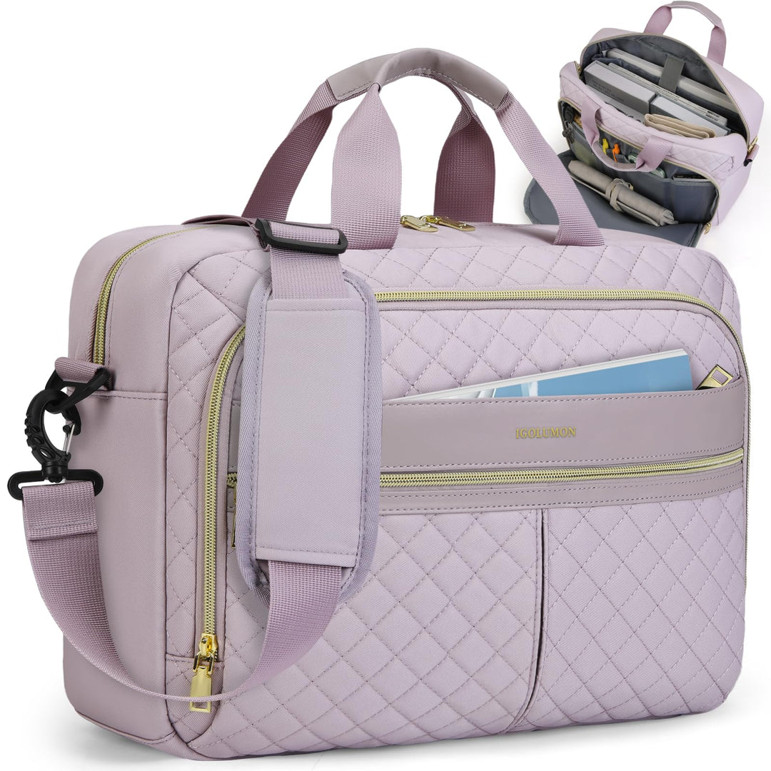 IGOLUMON Laptoptasche Damen 17,3 Zoll Aktentasche Wasserdichte Laptop Notebook Tasche Arbeitstasche