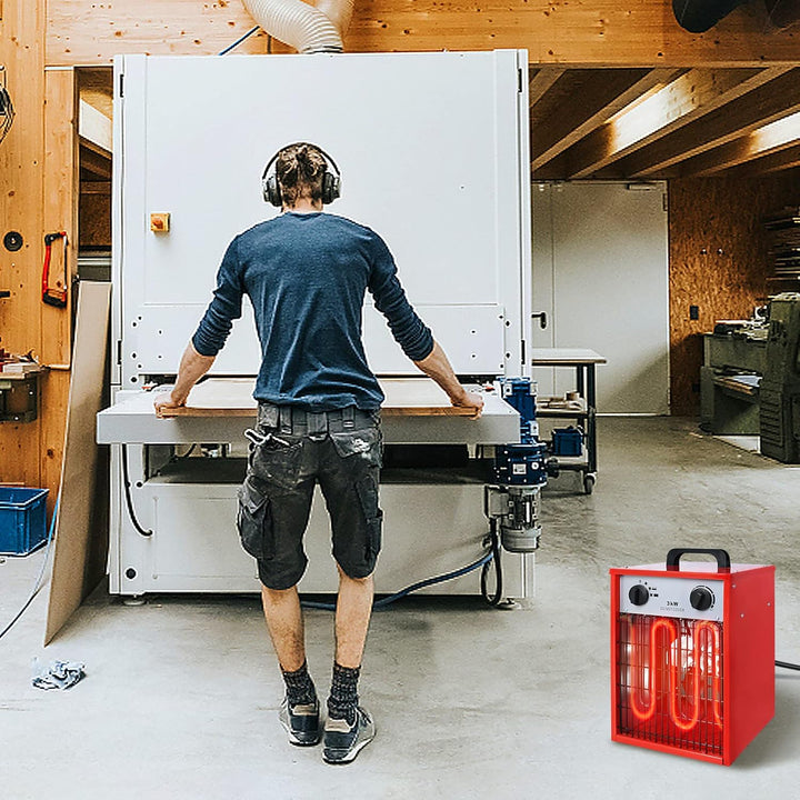 FIVMEN Heizlüfter 3KW 220V Heizstrahler Elektroheizung mit 1,4 M Stromkabel und Stecker Heizgeräte E