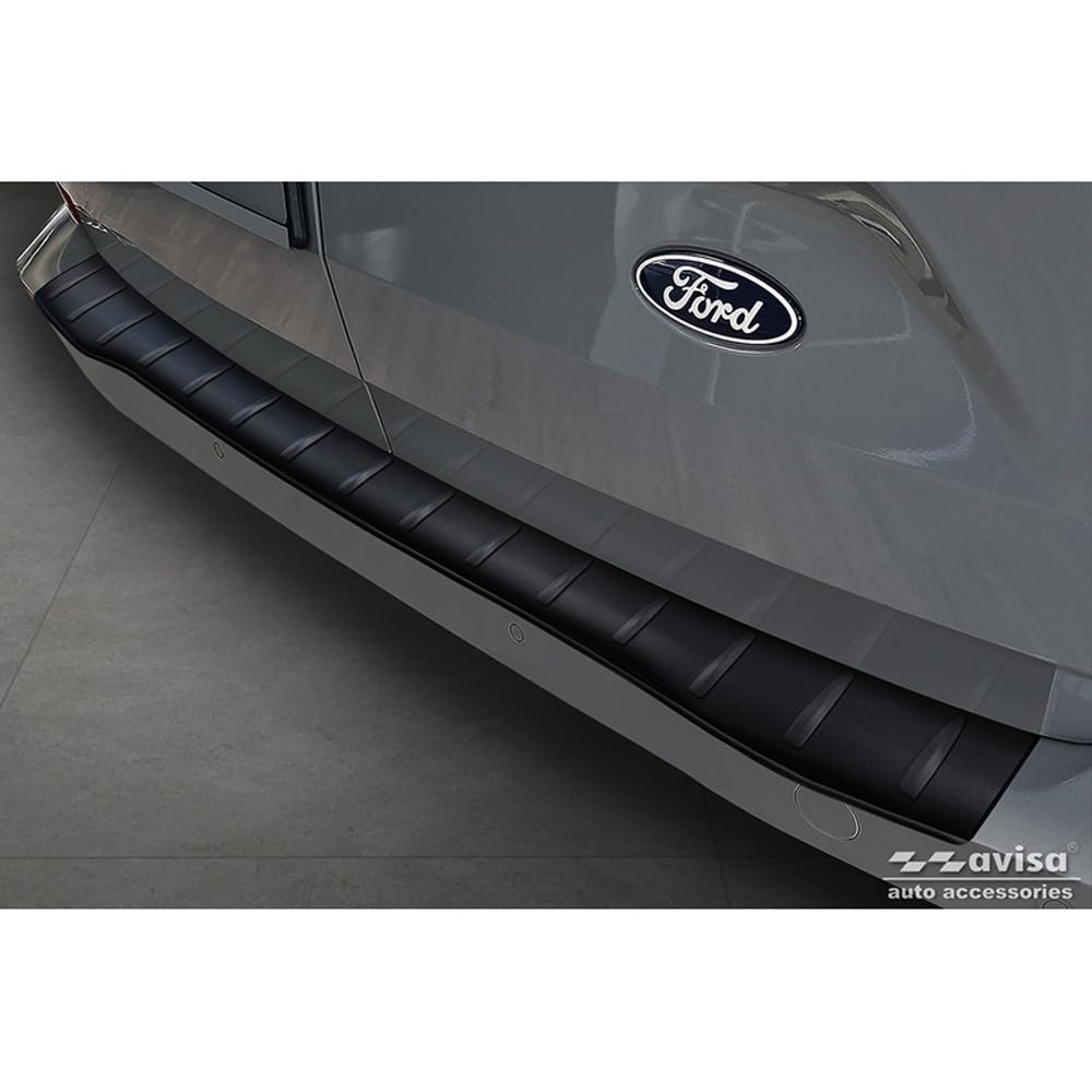 Avisa Matt-Schwarz Edelstahl Heckstossstangenschutz kompatibel mit Ford Transit Custom & Tourneo Cus
