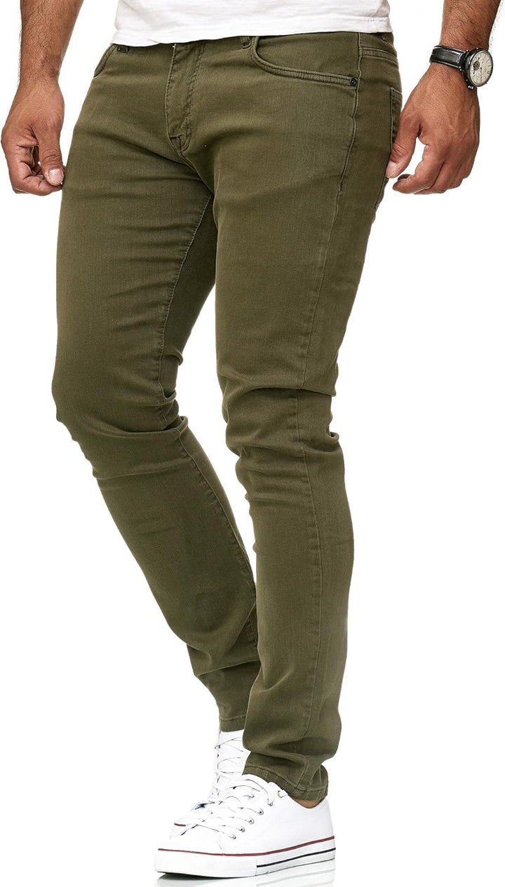 Red Bridge Herren Jeans Hose Slim-Fit Röhrenjeans Denim Colored 30W / 34L Khaki, 30W / 34L Khaki