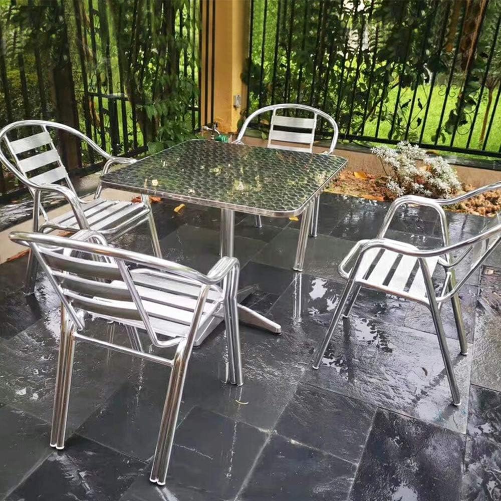 OHMG Bartisch, klappbar, quadratisch, Ø 60 cm, Esstisch, Aluminium, höhenverstellbar 70/110 cm, Pick