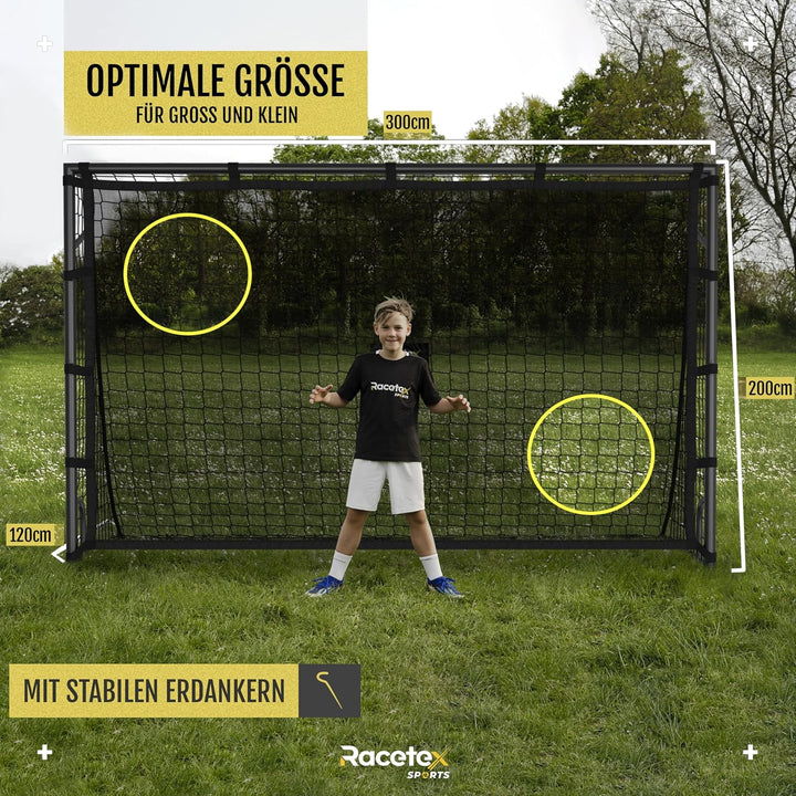 Fussballtore für Garten Kinder [MIT TORWAND] – Robustes Fussballtor Kinder und Erwachsene mit Stahlr