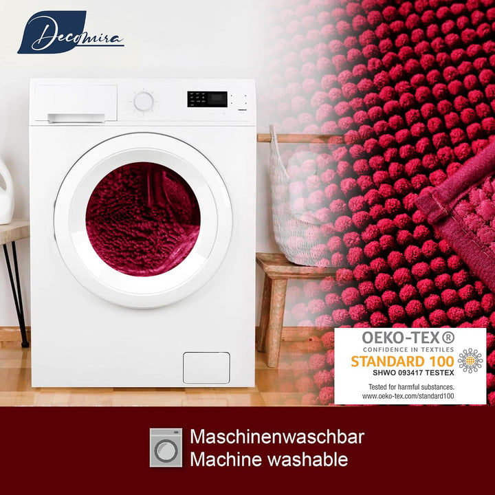 Decomira Badematte rutschfest | Als Badteppich Set kombinierbar | Badezimmer-Teppich Bad-Vorleger wa